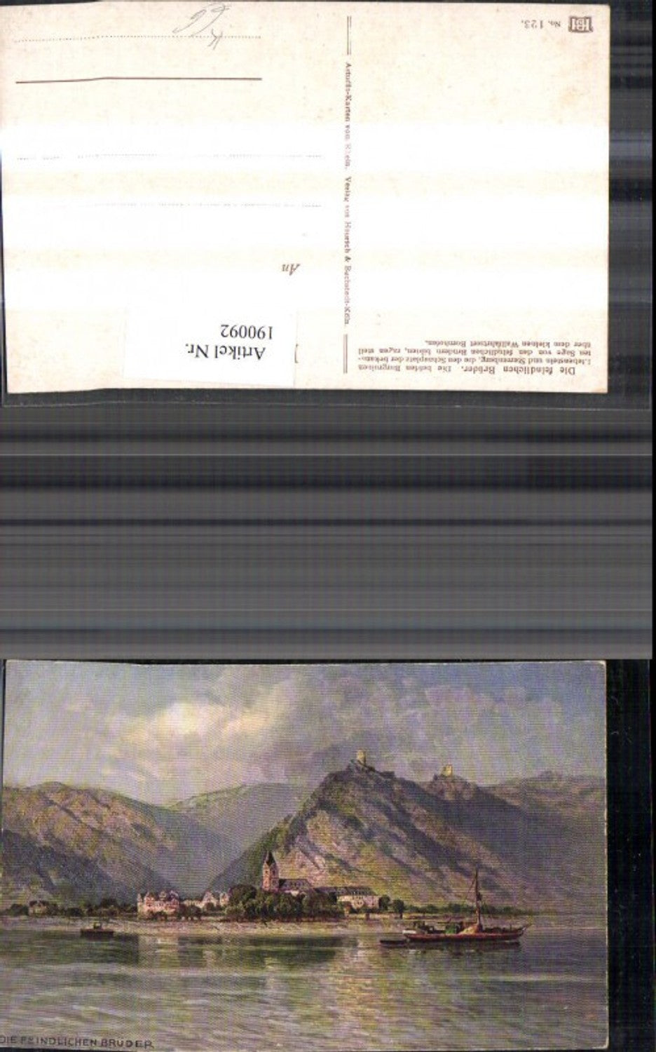 190092,Künstler Ak N. Astudin Die feindlichen Brüder Burgruinen Liebenstein u. Sterrenberg