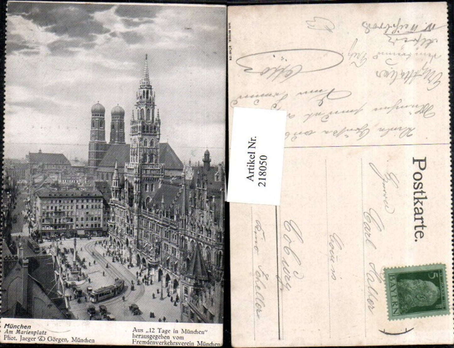 218050,München Am Marienplatz Rathaus u. Frauenkirche Kirche