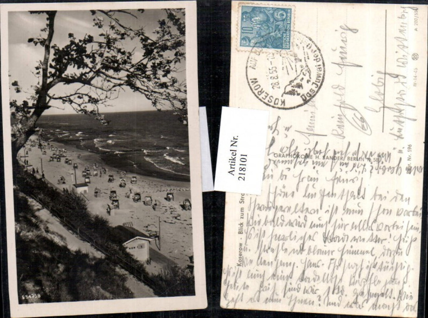 218101,Koserow Blick zum Strand Strandkörbe