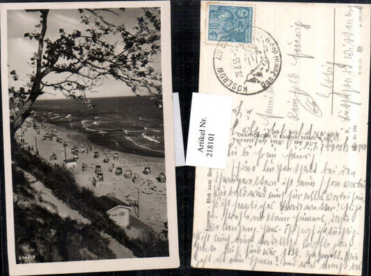 218101,Koserow Blick zum Strand Strandkörbe