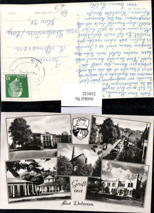 218122,Gruß aus Bad Doberan Kirche Kamp Zug Hausansicht Gebäude Mehrbildkarte