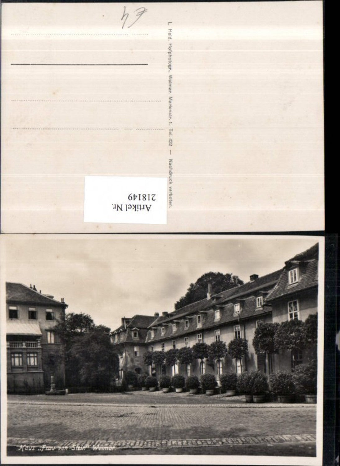 218149,Weimar Haus „Frau von Stein“ Hausansicht