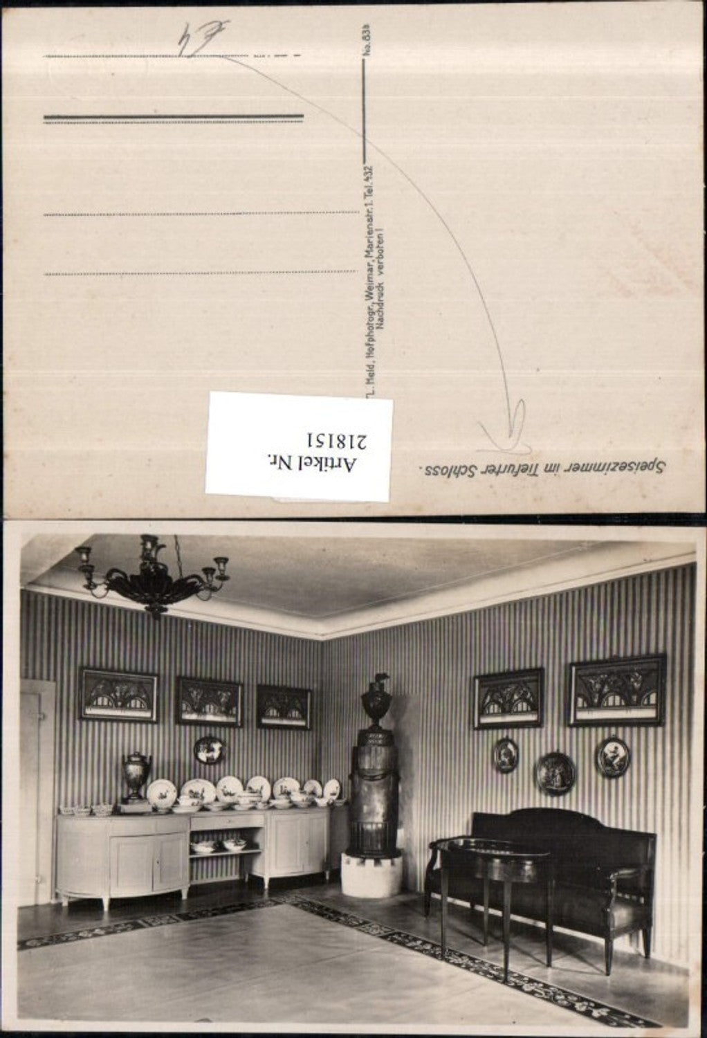 218151,Speisezimmer im Tiefurter Schloss b. Weimar Innenansicht
