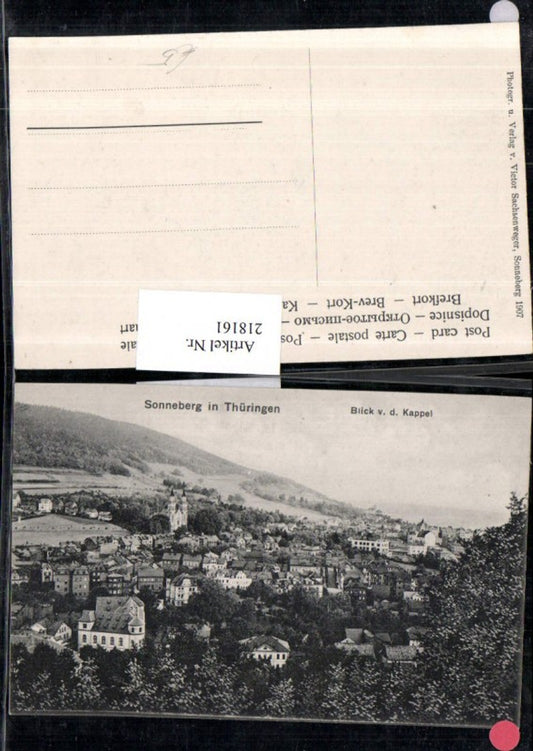 218161,Sonneberg in Thüringen Totale Blick v. d. Kappel