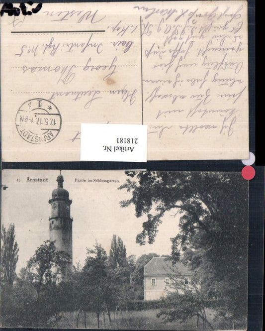 218181, Arnstadt, section in the castle garden, tower