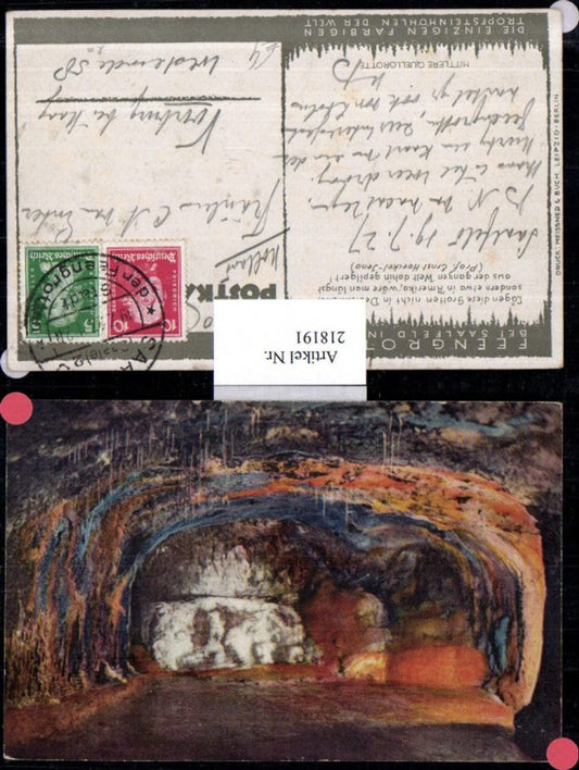 218191, Fairy Grotto near Saalfeld in Thuringia, Stalactite Cave, Middle Spring Grotto