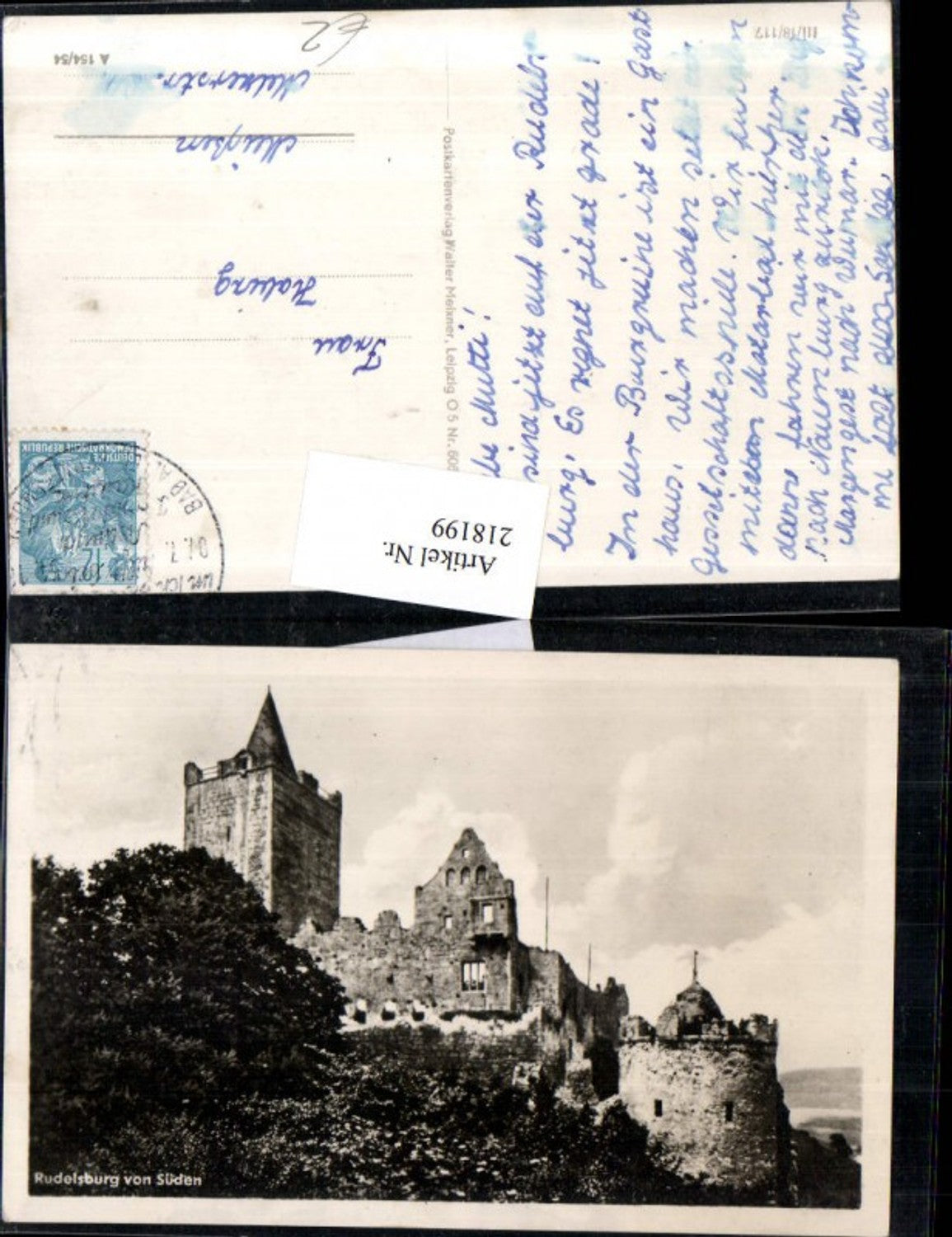 218199, Rudelsburg Castle from the south near Bad Kösen