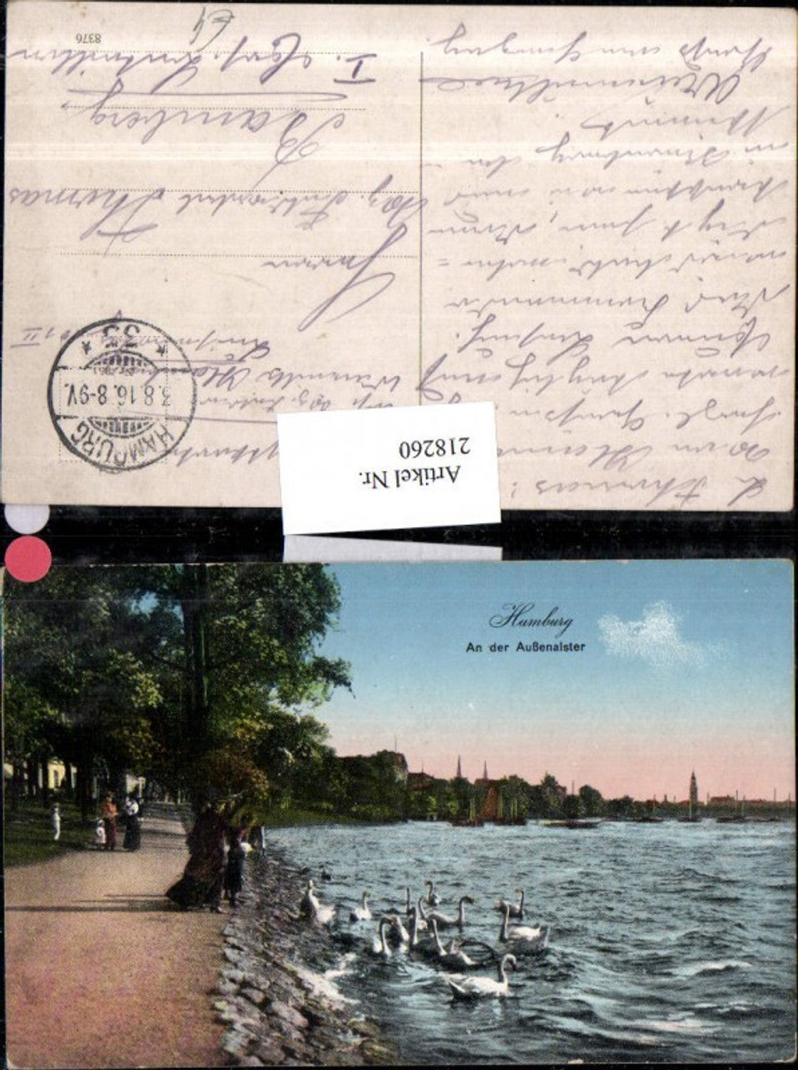 218260,Hamburg An d. Außenalster Partie Schwäne