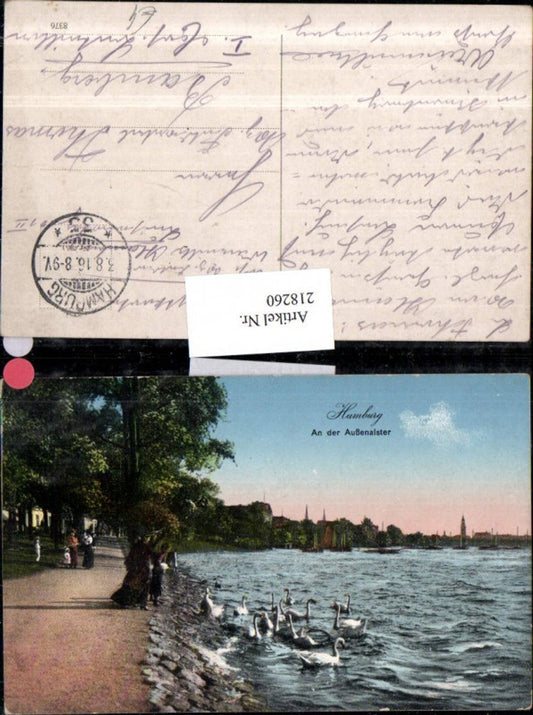 218260,Hamburg An d. Außenalster Partie Schwäne