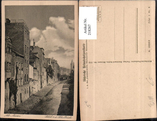 218267,Alt Meissen Blick v. d. Schulbrücke Ortsansicht Partie