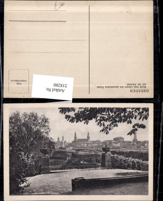 218280,Dresden Blick v. Garten des Japanischen Palais auf d. Altstadt Teilansicht