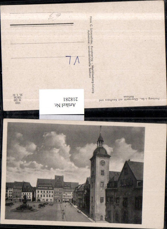218281,Freiberg i. Sachsen Obermarkt m. Kaufhaus u. Rathaus