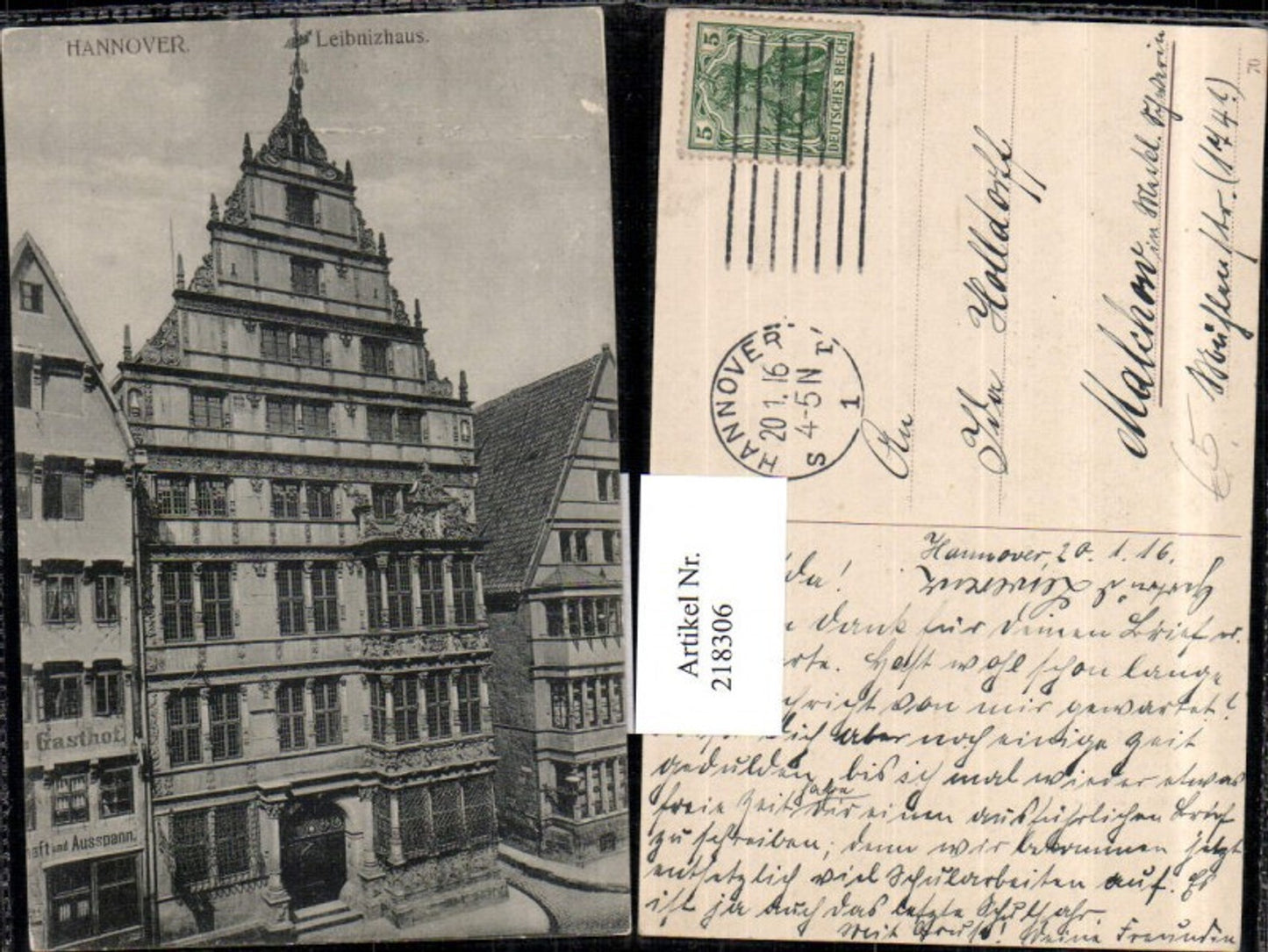 218306,Hannover Leibnitzhaus Hausansicht