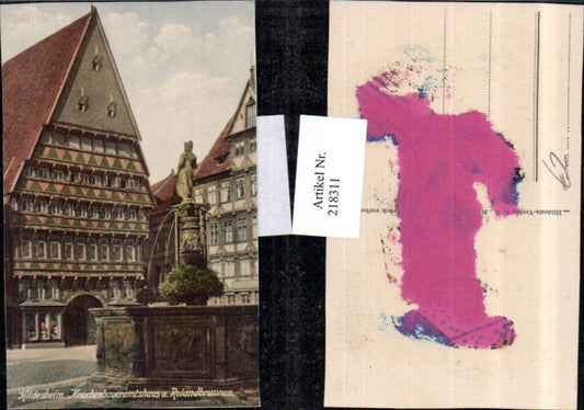 218311,Hildesheim Knochenhaueramtshaus u. Rolandbrunnen Brunnen