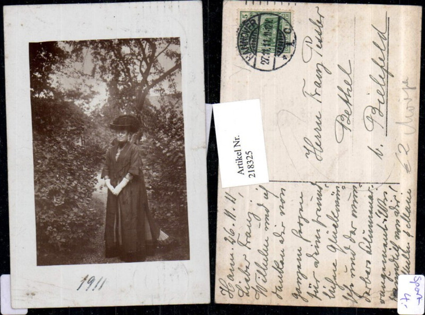 218325,Foto AK Hannover Frau m. Hut