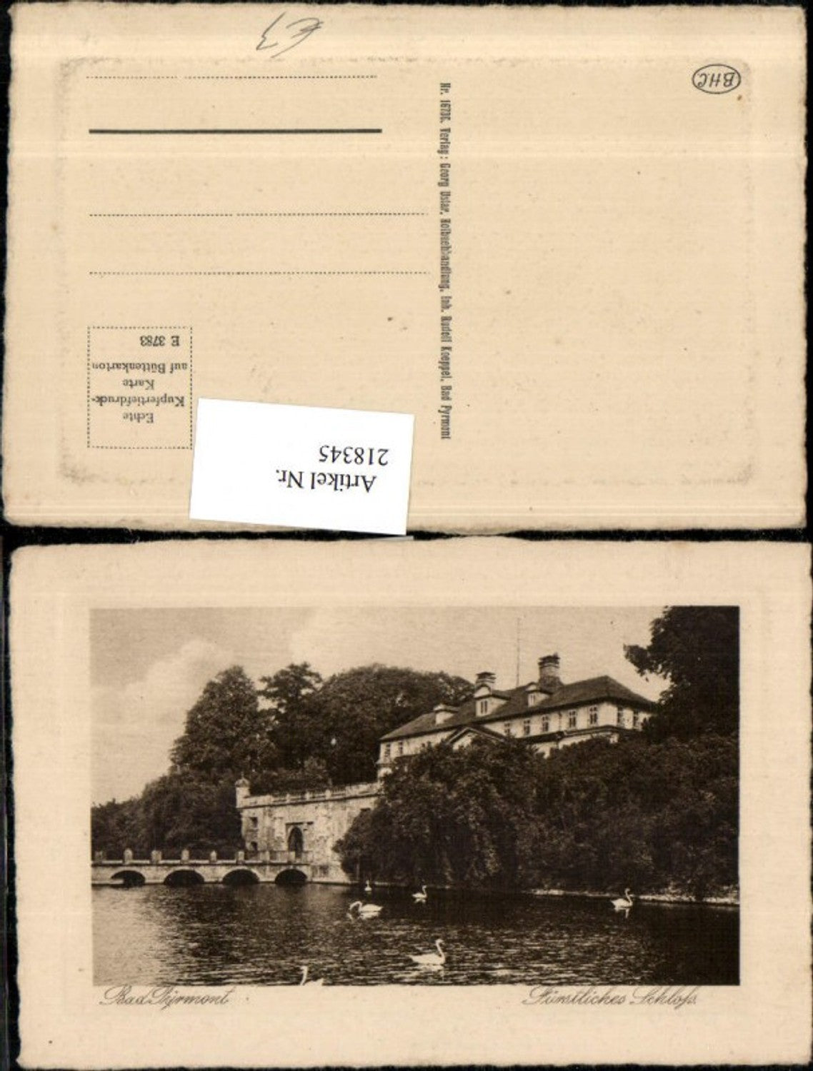 218345,Präge AK Bad Pyrmont Fürstliches Schloss