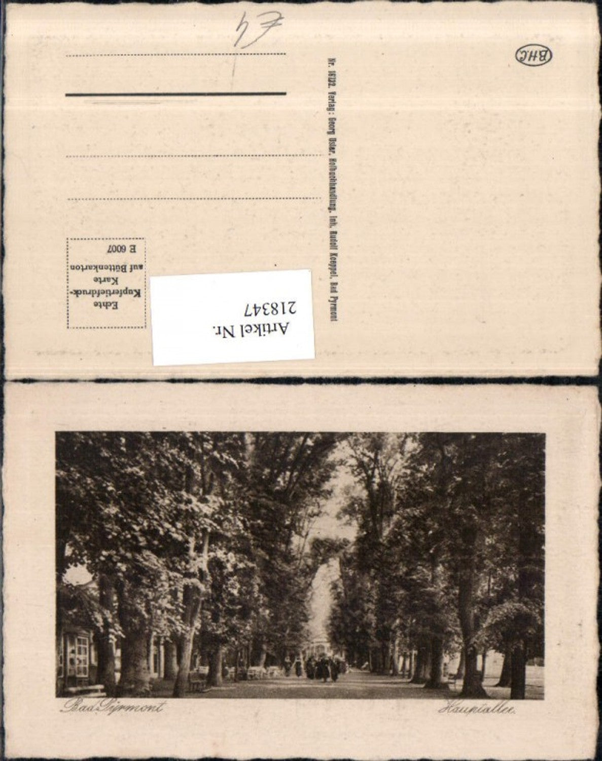 218347,Präge AK Bad Pyrmont Hauptallee Allee