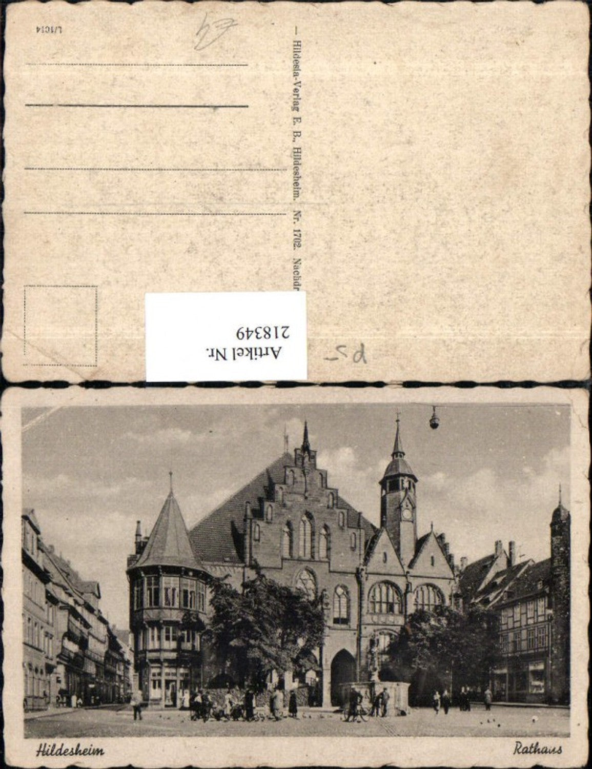 218349,Hildesheim Rathaus m. Brunnen
