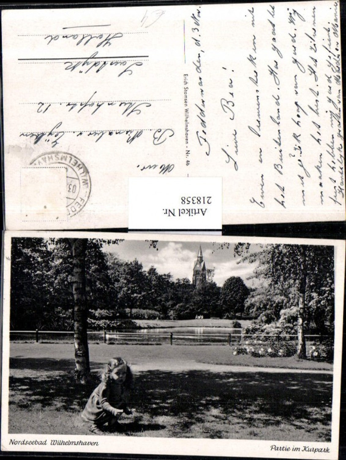 218358,Nordseebad Wilhelmshaven Partie im Kurpark