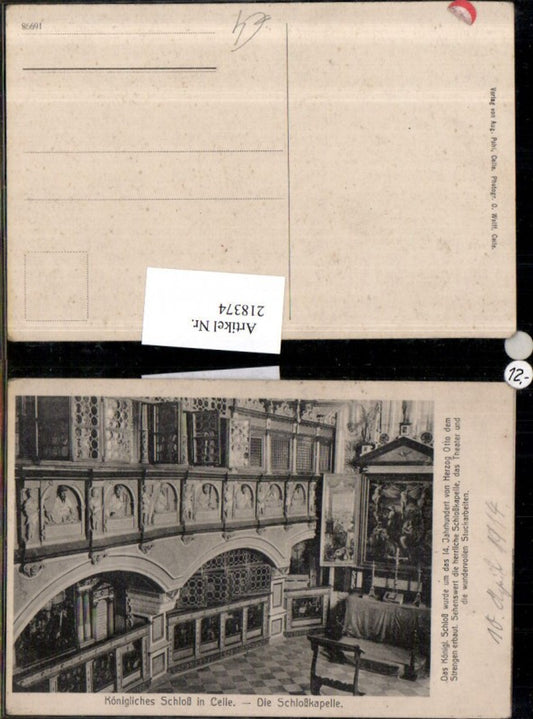 218374,Celle Königliches Schloss Schlosskapelle Innenansicht