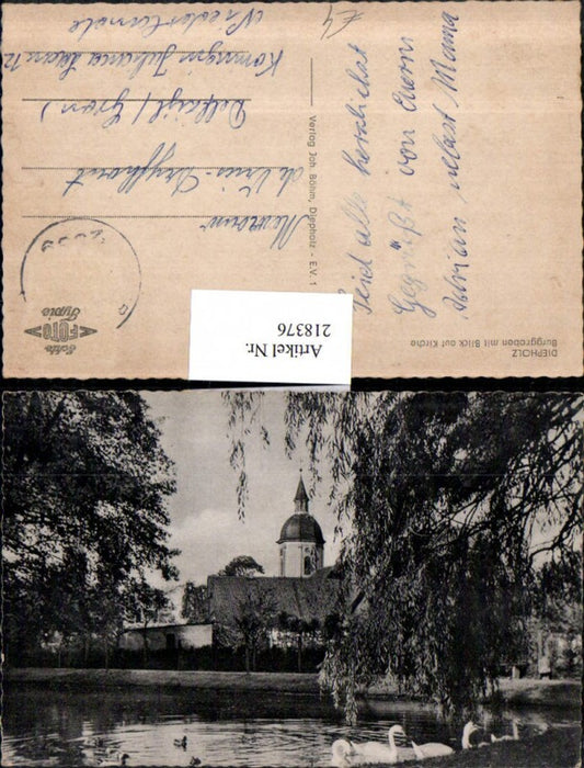 218376,Diepholz Burggraben m. Blick auf Kirche