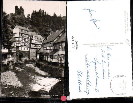 218397,Monschau i. d. Eifel Partie a. d. Rur m. Haller