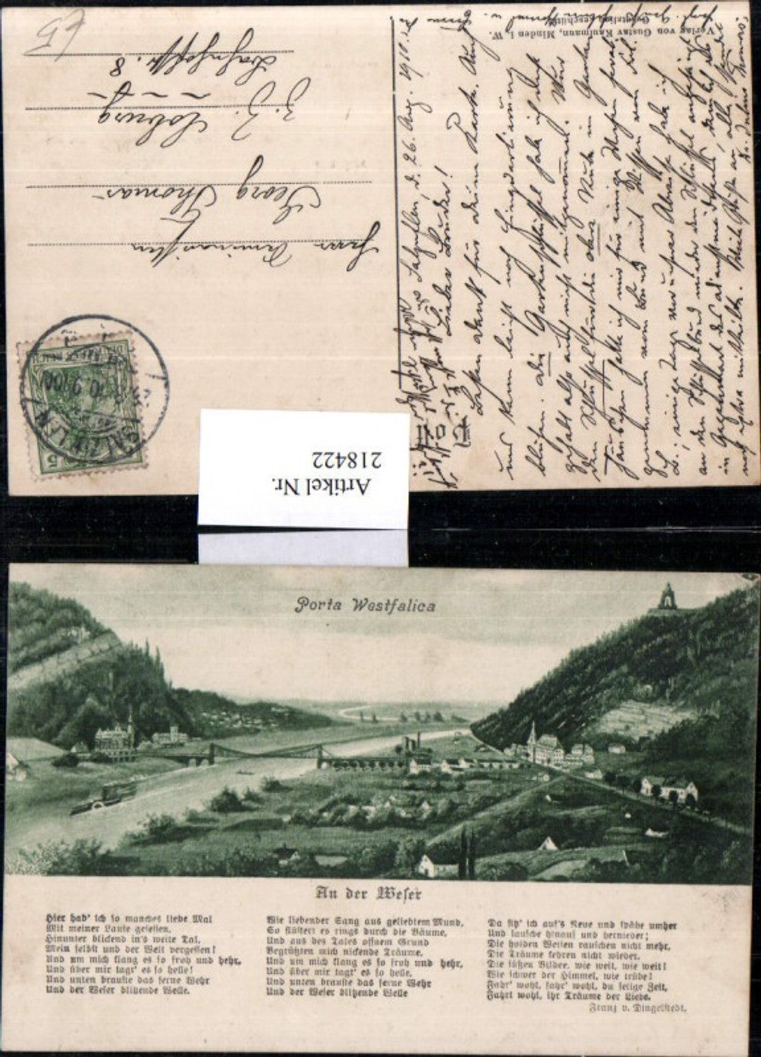 218422,Porta Westfalica An der Weser Brücke Gedicht Text