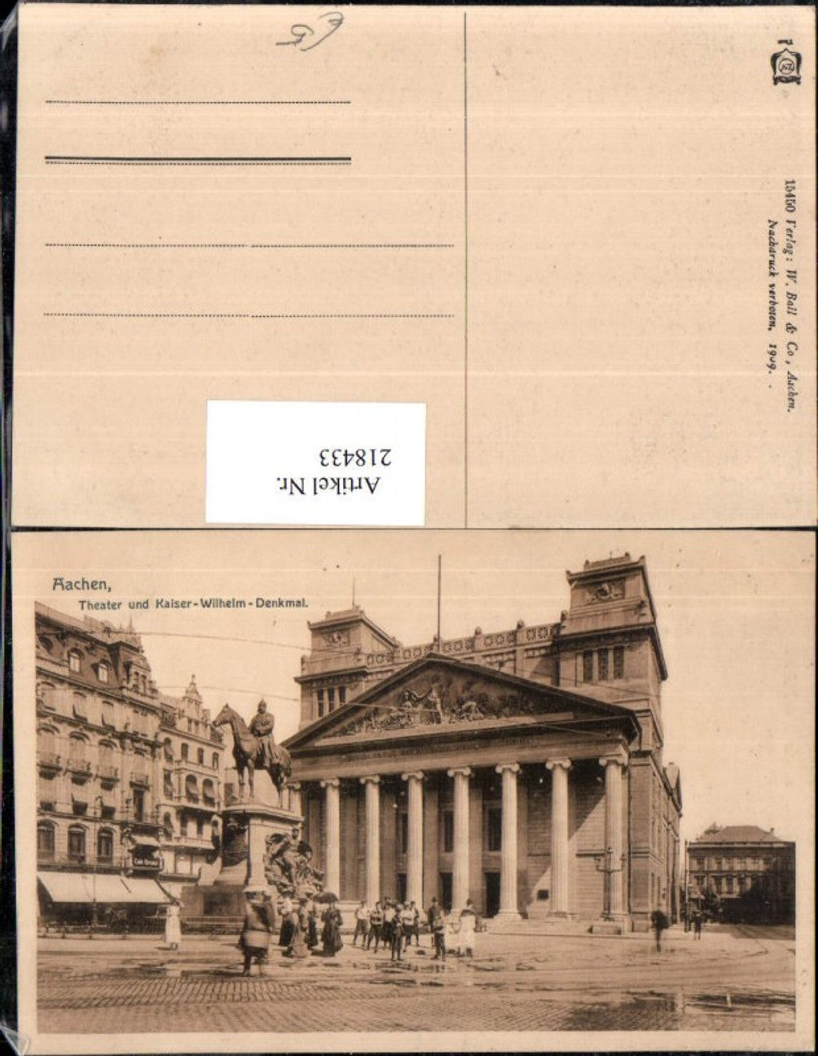 218433,Aachen Theater u. Kaiser-Wilhelm-Denkmal
