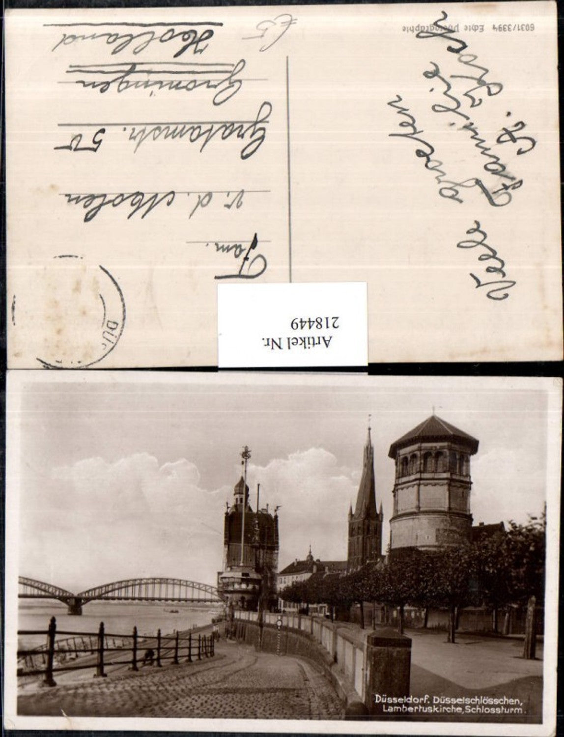 218449,Düsseldorf Düsselschlösschen Lambertuskirche Kirche Schlossturm Turm
