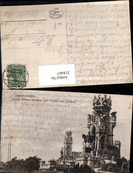 218467,Hohensyburg Kaiser Wilhelm-Denkmal v. Plateau aus gesehen