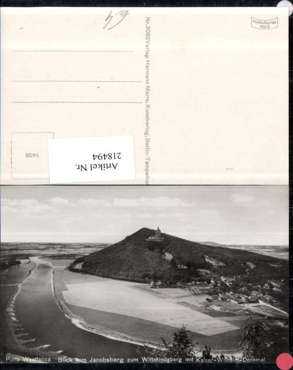 218494,Porta Westfalica Blick v. Jacobsberg zum Wittekindsberg m. Kaiser-Wilhelm-Denkmal