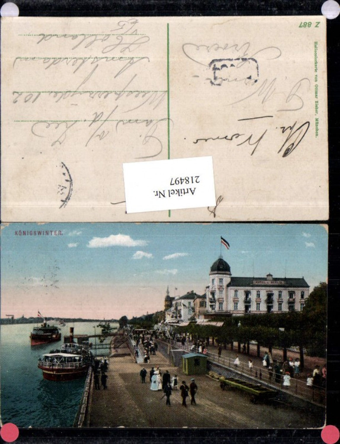 218497,Königswinter Hotel de Berlin Promenade Dampfer Schiffe pub Ottmar Zieher Z887