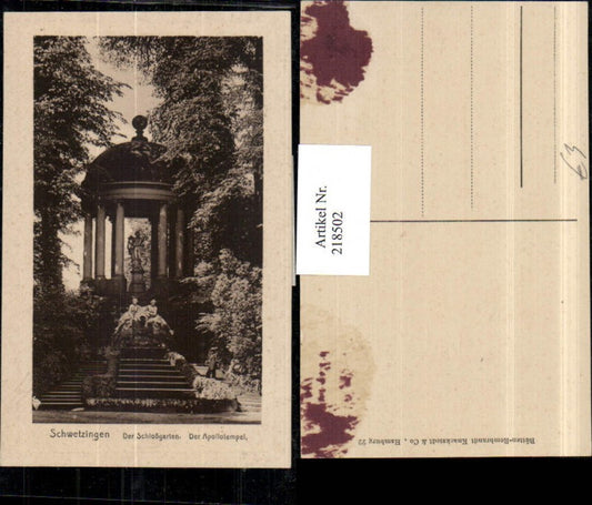 218502, Schwetzingen The Palace Garden The Temple of Apollo Temple