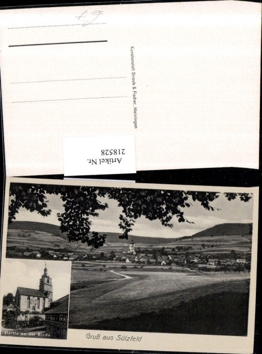218528,Gruß aus Sülzfeld Totale Partie a. d. Kirche Mehrbildkarte