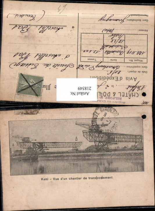 218549,Kehl Vue d'un chantier de transportement