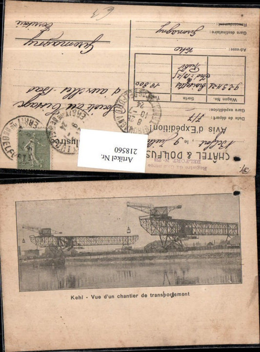 218560,Kehl Vue d'un chantier de transportement