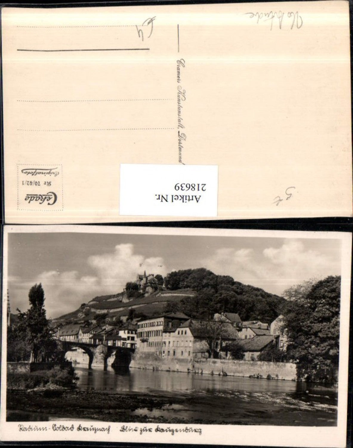 218639,Radium-Solbad Kreuznach m. Kauzenburg Burg Brücke