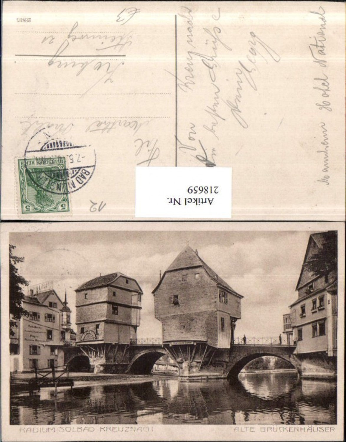 218659,Radium-Solbad Kreuznach Alte Brückenhäuser Brücke