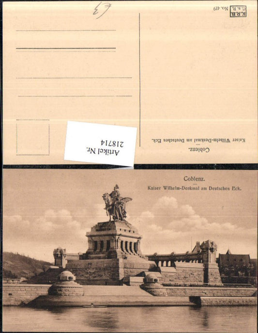 218714,Koblenz Kaiser Wilhelm-Denkmal am Deutschen Eck