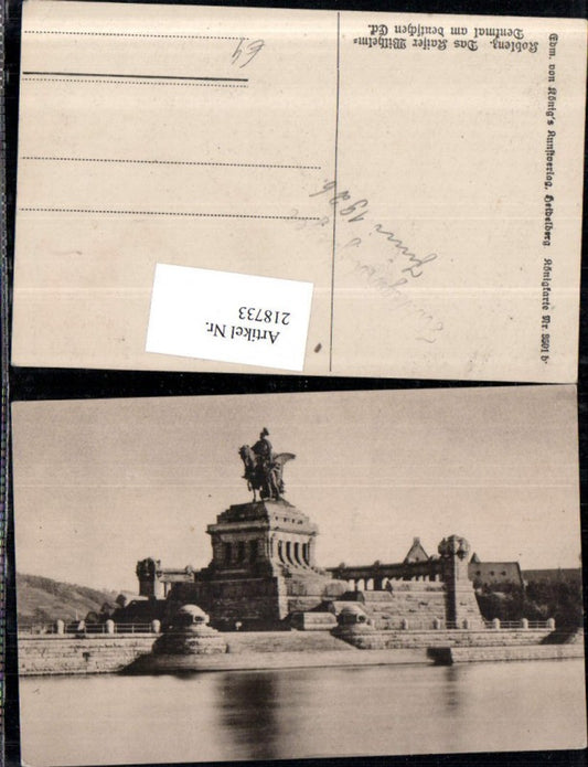 218733,Koblenz Das Kaiser Wilhelm-Denkmal am Deutschen Eck