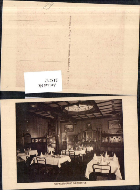218747,Saarbrücken Weinrestaurant Restaurant Malepartus Innenansicht
