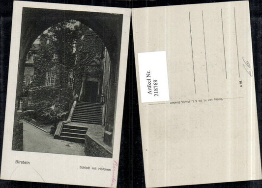 218768,Birstein Schloss m. Höfchen Hof Stiege