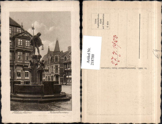 218780,Präge AK Hildesheim Katzenbrunnen Brunnen