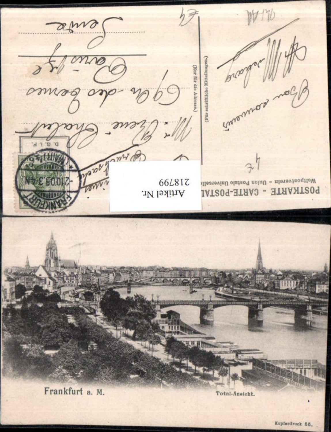 218799,Frankfurt a. Main Teilansicht Brücke