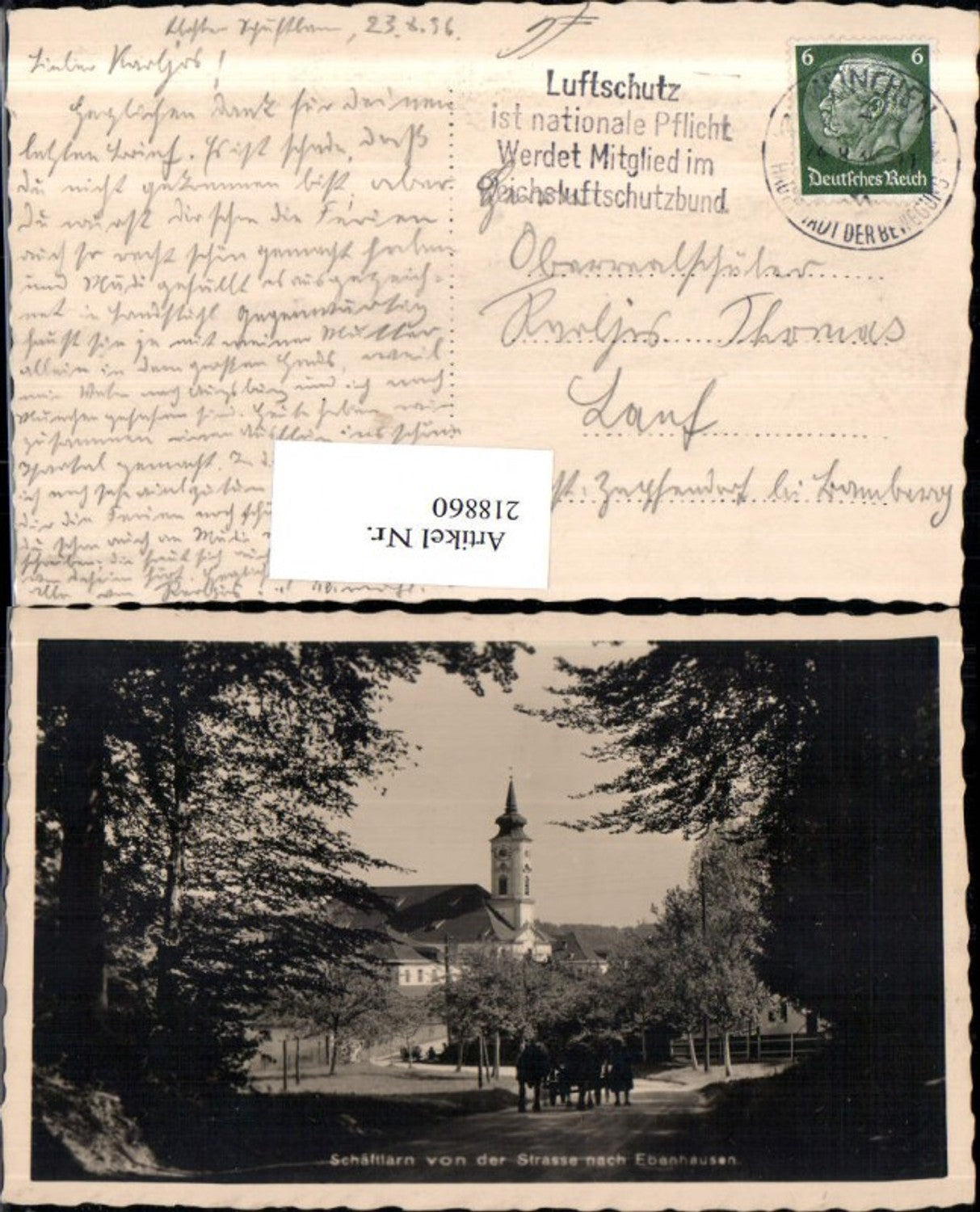 218860,Schäftlarn vd Straße nach Ebenhausen Kirche
