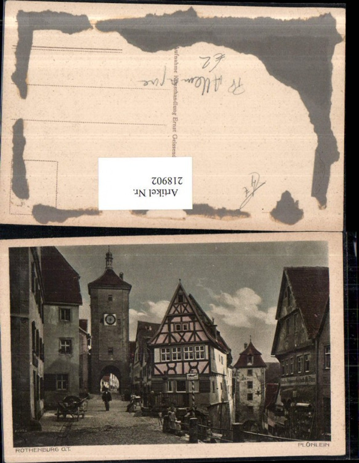 218902,Rothenburg ob der Tauber Plönlein Straßenansicht Turm