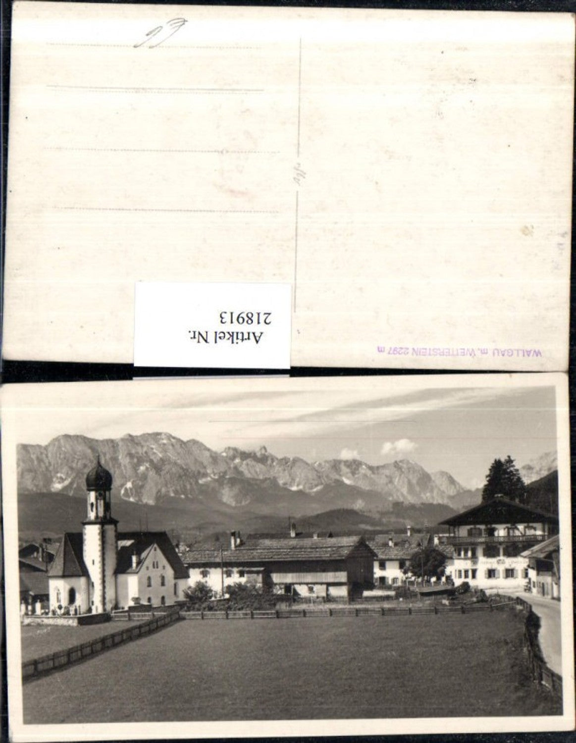 218913, Wallgau m. Wetterstein, partial view of church