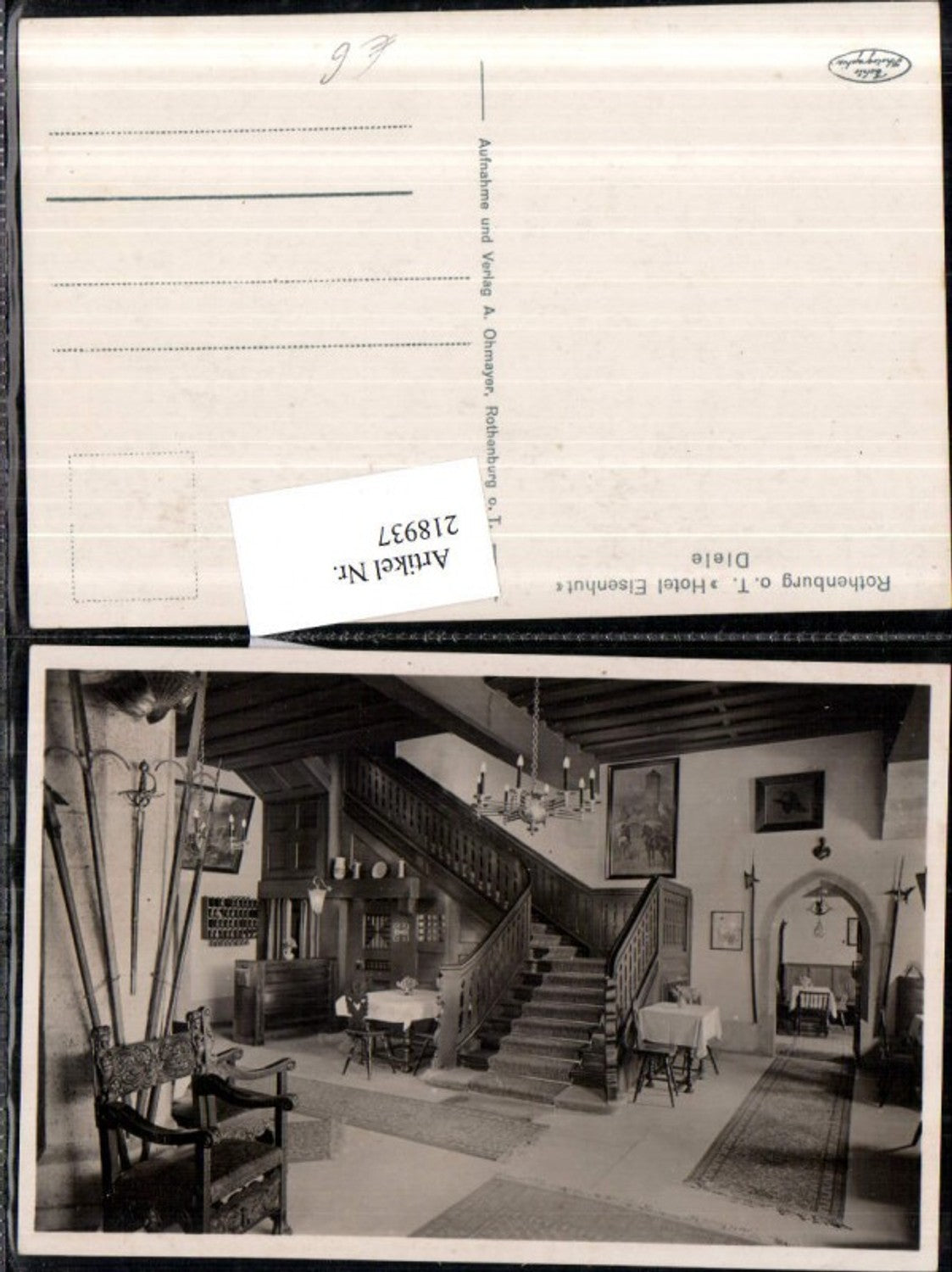 218937,Rothenburg ob d. Tauber Hotel Eisenhut Diele Innenansicht