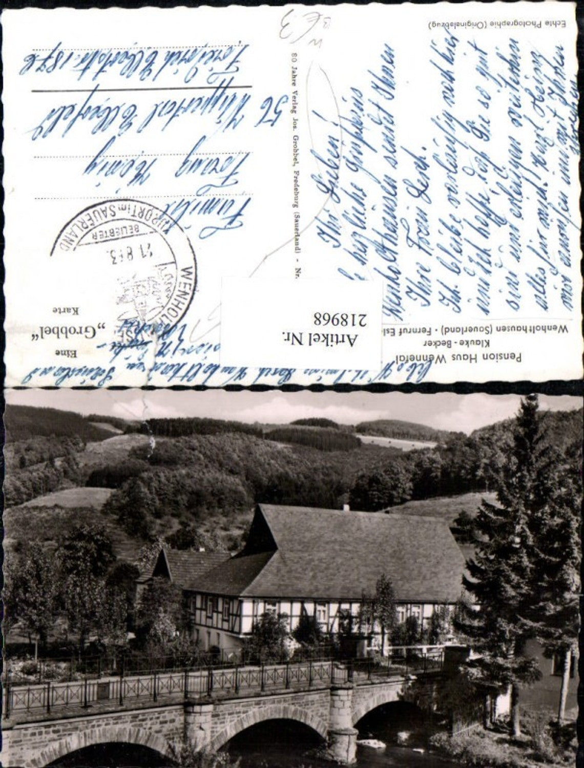 218968,Wenholthausen im Sauerland Fernruf Eslohe Pension Haus Wennetal Brücke