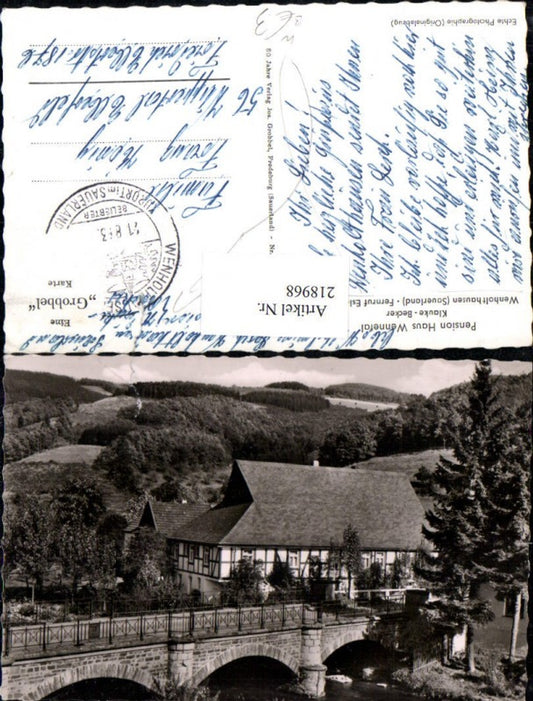 218968,Wenholthausen im Sauerland Fernruf Eslohe Pension Haus Wennetal Brücke